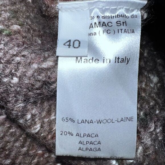 Stella Jean Wool Alpaca Silk Roll Neck Chunky Speckled Knit Sweater Brown 8 - Picture 12 of 13